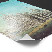 Piazza del Duomo, Mailand by Carlo Bossoli Fotodruck (Ecke)