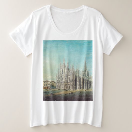 Piazza del Duomo, Mailand by Carlo Bossoli Große Größe T-Shirt (Design vorne)