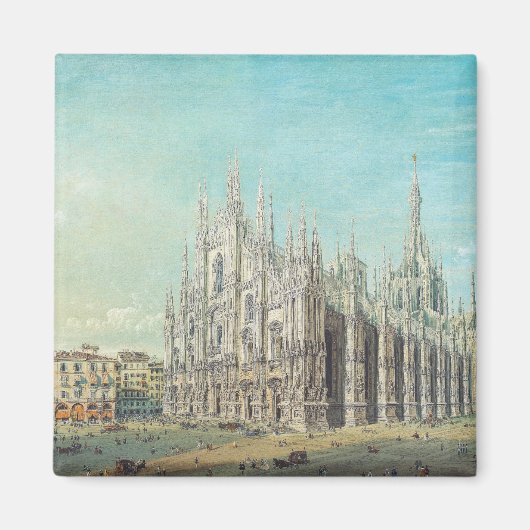 Piazza del Duomo, Mailand by Carlo Bossoli Magnet (Vorne)