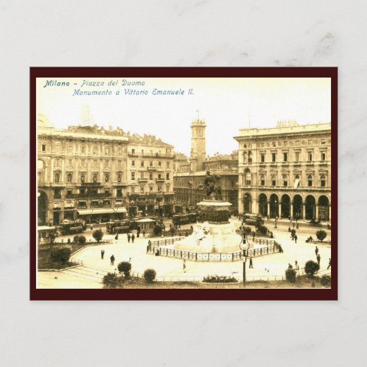 Piazza del Duomo, Mailand, Italien Vintag Postkarte (Vorderseite)
