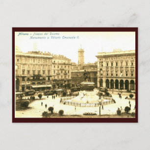 Piazza del Duomo, Mailand, Italien Vintage Postkarte