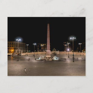 Piazza del Popolo am Abend - Rom, Italien Postkarte