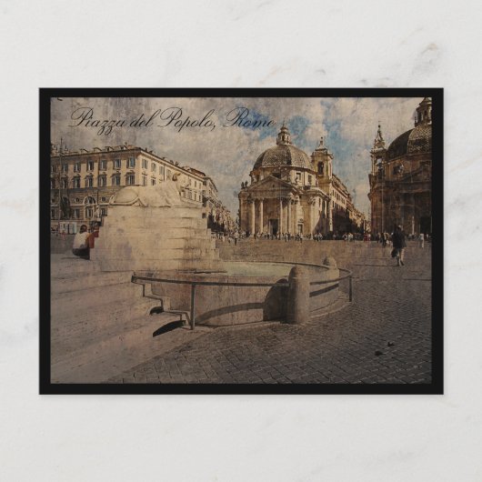 Piazza del Popolo, Rom Postkarte (Vorderseite)