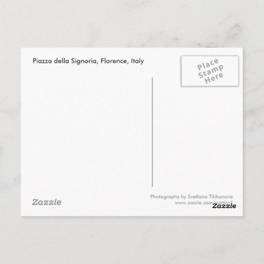 Piazza della Signoria Postkarte (Rückseite)