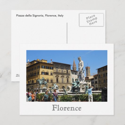 Piazza della Signoria Postkarte (Vorne/Hinten)
