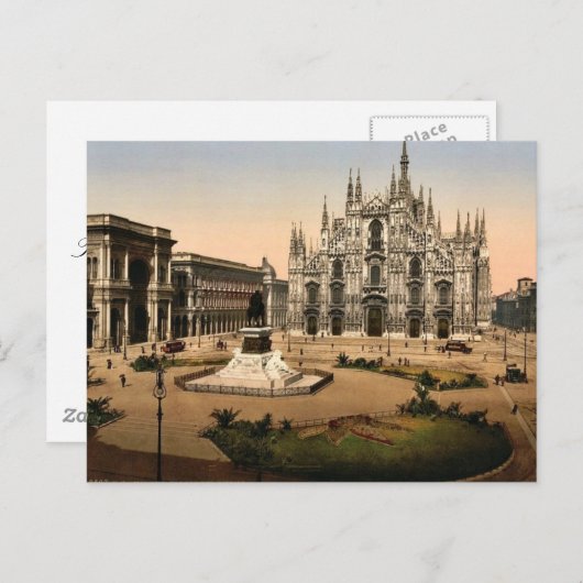 Piazza der Kathedrale, Mailand, Italien klassische Postkarte (Vorne/Hinten)