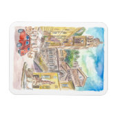 Piazza Duomo in Amalfi Driving in Red Car the Gulf Magnet (Horizontal)