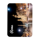 Piazza Navona bei Nacht unter Vollmond - Rom Magnet (Vertikal)