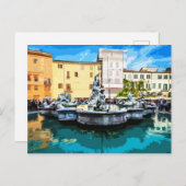 Piazza Navona Brunnen Rom Italien Postkarte (Vorne/Hinten)
