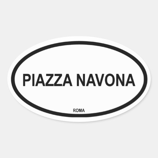 PIAZZA NAVONA OVALER AUFKLEBER (Vorderseite)