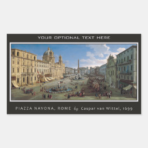 Piazza Navona, Rom individuelle Kunstaufkleber Rechteckiger Aufkleber