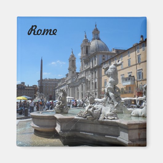 Piazza Navona- Rom, Italien Magnet (Vorne)
