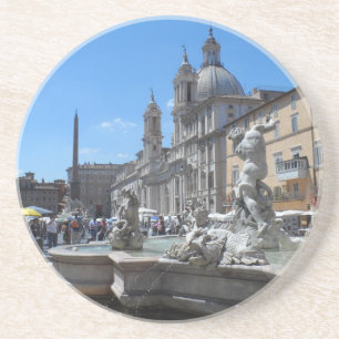 Piazza Navona- Rom, Italien Sandstein Untersetzer