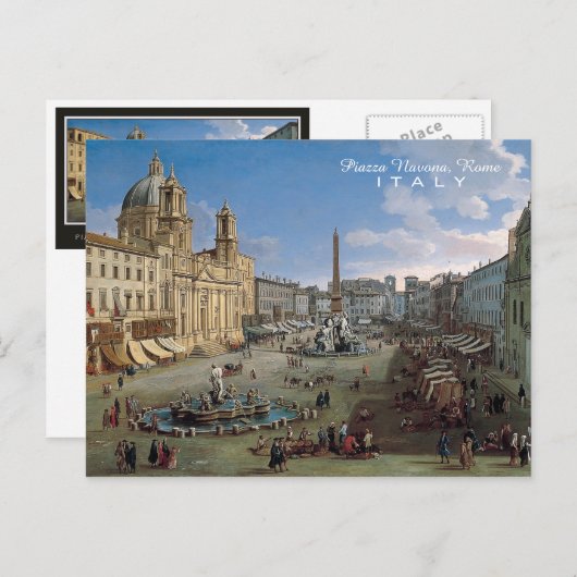 Piazza Navona, Rom Kunst Postkarte (Vorne/Hinten)
