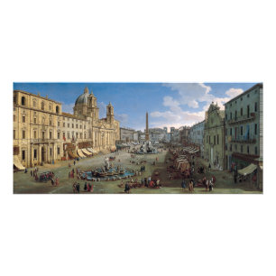Piazza Navona, Rom Kunstständerkarte Werbekarte