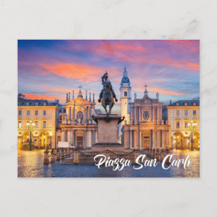 Piazza San Carlo, Turin, Italien Postkarte
