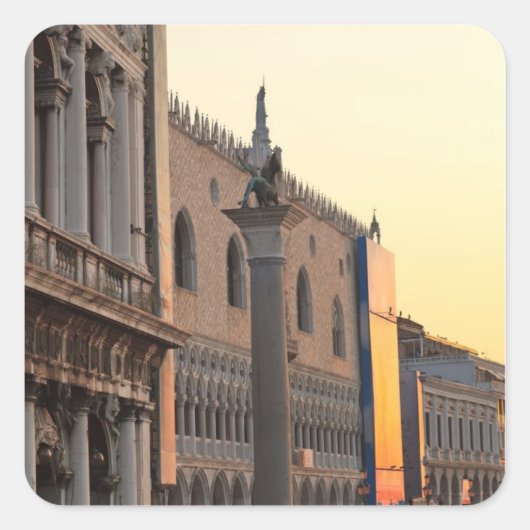 Piazza San Marco, Markusplatz, Venedig Quadratischer Aufkleber (Vorderseite)