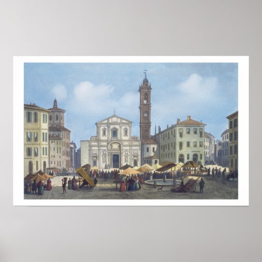 Piazza Santo Stefano aus "Blick auf Mailand und se Poster (Vorne)