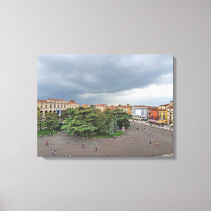 Piazza Verona Panoramasicht auf die Leinwand