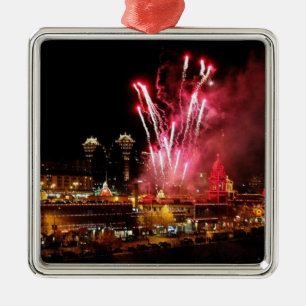 Piazza-Weihnachtslicht-Feuerwerks-Verzierung Silbernes Ornament