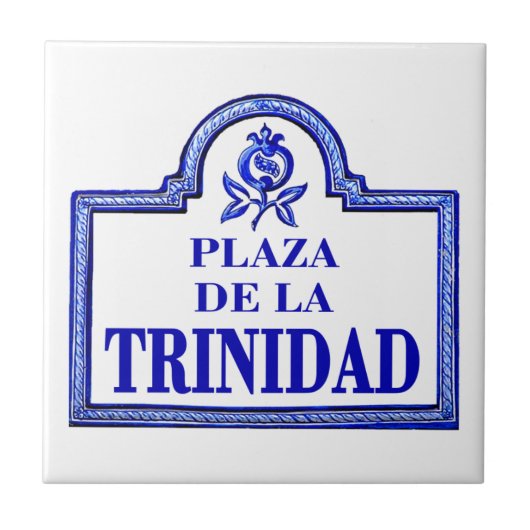 Piazzade-La Trinidad, Granada Straßenschild Fliese (Vorderseite)