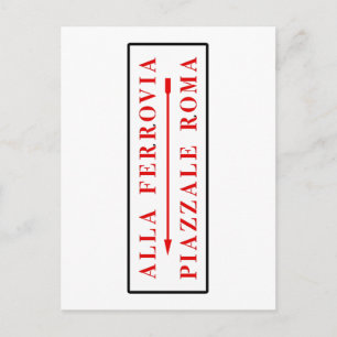 Piazzale Roma, Venedig, Italienisches Straßenzeich Postkarte