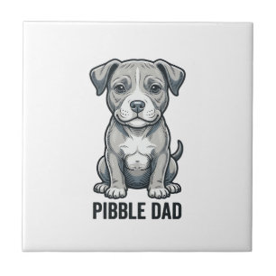 Pibble Dad Vintage Engraving Hund-Shirt-Design_1 Fliese