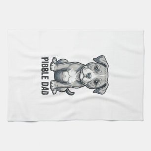 Pibble Dad Vintage Engraving Hund-Shirt-Design_1 Geschirrtuch