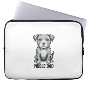 Pibble Dad Vintage Engraving Hund-Shirt-Design_1 Laptopschutzhülle