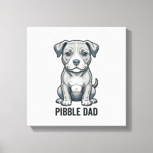 Pibble Dad Vintage Engraving Hund-Shirt-Design_1 Leinwanddruck