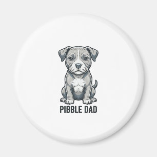 Pibble Dad Vintage Engraving Hund-Shirt Design_1 Magnet