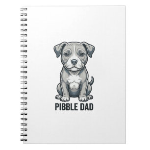 Pibble Dad Vintage Engraving Hund-Shirt-Design_1 Notizblock