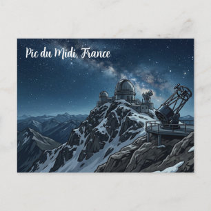Pic du Midi Frankreich Sterne betrachten Reise-Pos Postkarte