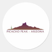 Picacho Peak - Arizona Runder Aufkleber (Vorderseite)