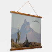 Picacho Peak Arizona Südwestwüste Wandteppich Mit Holzrahmen (Gewinkelt)