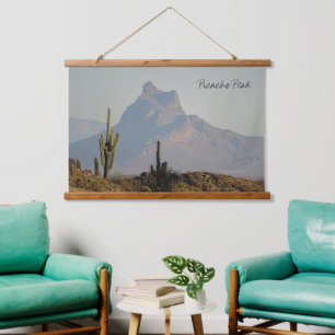 Picacho Peak Arizona Südwestwüste Wandteppich Mit Holzrahmen