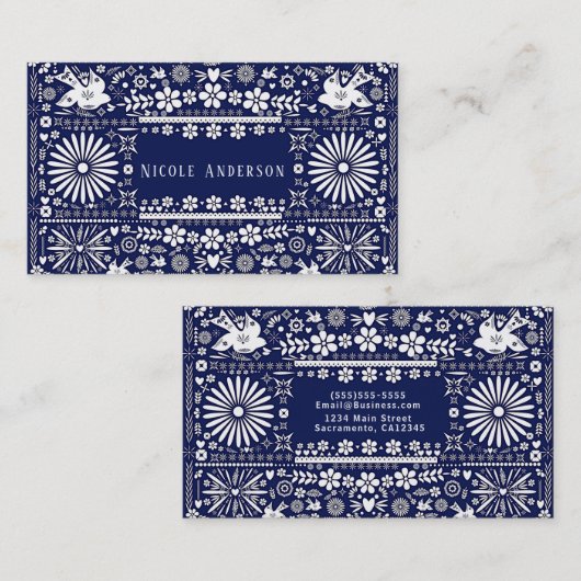 Picado Navy Weißes Papier Papa Visitenkarte (Vorne/Hinten)