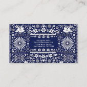 Picado Navy Weißes Papier Papa Visitenkarte (Rückseite)