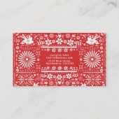 Picado Red White Cut Paper Papel Visitenkarte (Rückseite)