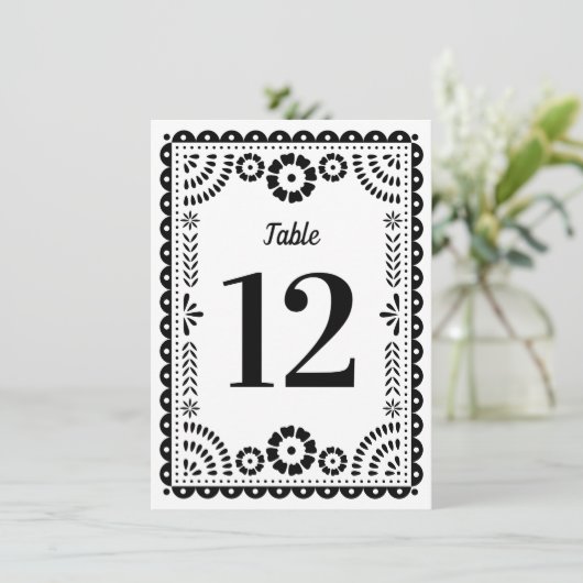 Picado Wedding Tischnummer (Stehend Vorderseite)