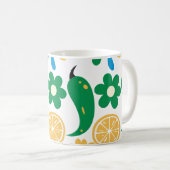 Picante Fiesta Chili Farbenfrohe Muster Kaffeetasse (VorderseiteRechts)