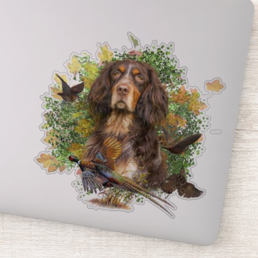Picardie Spaniel , Jagdsaison Aufkleber (Detail)
