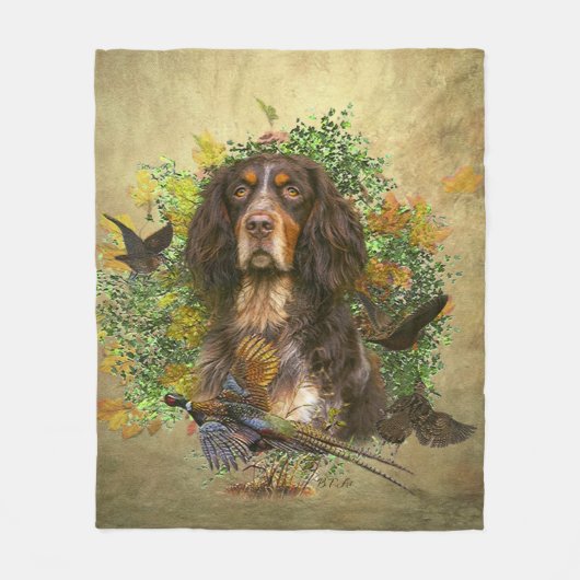 Picardie Spaniel , Jagdsaison Fleecedecke (Vorderseite)