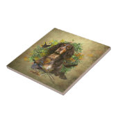 Picardie Spaniel , Jagdsaison Fliese (Seite)