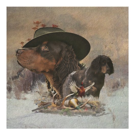 Picardie Spaniel , Jagdsaison Fotodruck (Vorne)