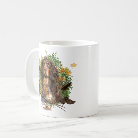 Picardie Spaniel , Jagdsaison Kaffeetasse (Vorderseite Links)