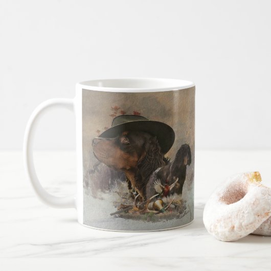 Picardie Spaniel , Jagdsaison Kaffeetasse (Mit Donut)