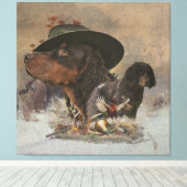 Picardie Spaniel , Jagdsaison Leinwanddruck (Insitu (Holzboden))