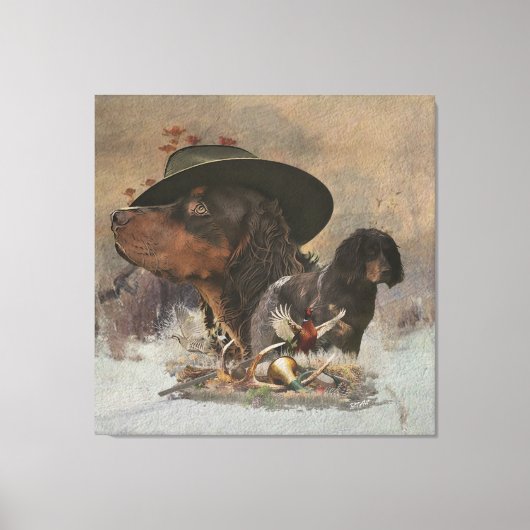 Picardie Spaniel , Jagdsaison Leinwanddruck (Vorderseite)