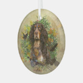 Picardie Spaniel , Jagdsaison Ornament Aus Glas (Vorderseite links)
